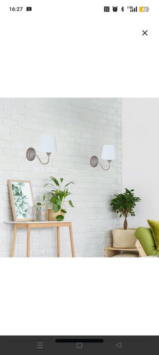 Apliques de pared metal y tela blanco. 2 unidades.