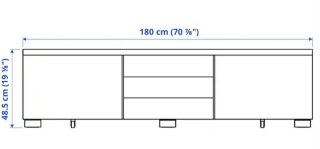 Mueble TV Besta Burs Blanco