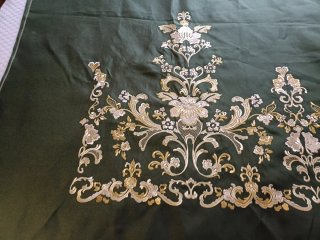 Tela fallera bordada oro y verde