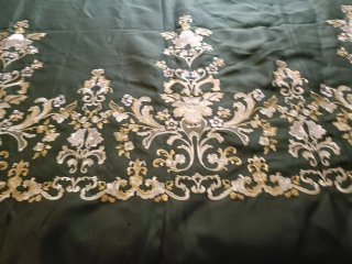 Tela fallera bordada oro y verde