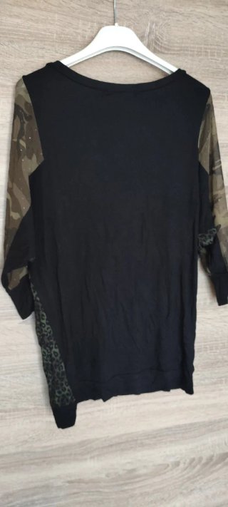 Blusa 3/4 Estampado Animal Print/Militar