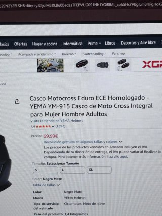 Casco Moto Negro Motocross