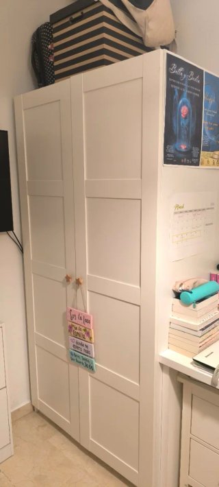 Armario blanco 2 puertas 100x60x236 cm