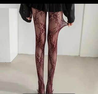 Collant pizzo floreale super elastici