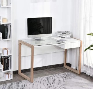 Escritorio cristal y madera DM