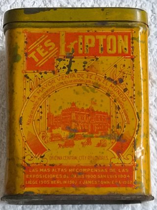 "LIPTON" ANTIGUA CAJA LATA DE TÉ. AÑOS 1920-30