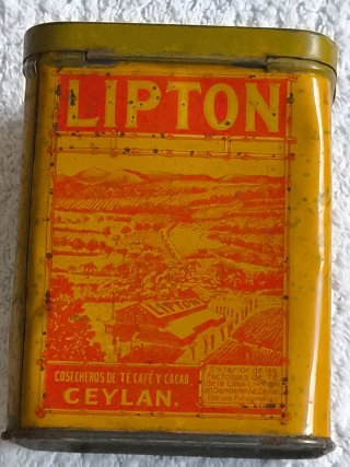 "LIPTON" ANTIGUA CAJA LATA DE TÉ. AÑOS 1920-30