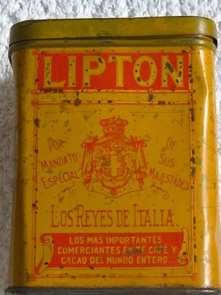 "LIPTON" ANTIGUA CAJA LATA DE TÉ. AÑOS 1920-30