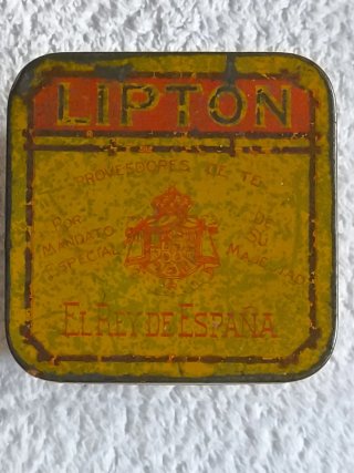 "LIPTON" ANTIGUA CAJA LATA DE TÉ. AÑOS 1920-30