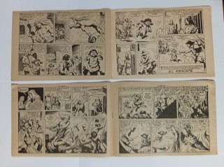 4 cómics originales, serie Sigur el Wikingo, 1958.