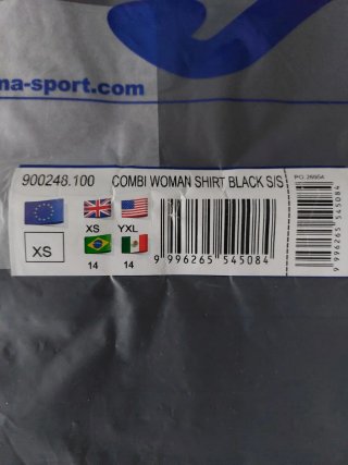 Camiseta Joma Mujer Negra Talla XS