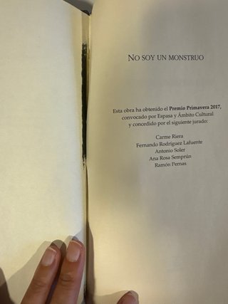 No soy un monstruo: Premio primavera de novela ...