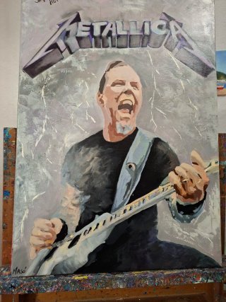 Pintura acrílica sobre tela. Tributo Metallica.
