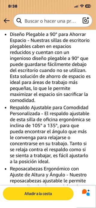 Silla Oficina Flexispot Foldex Negra