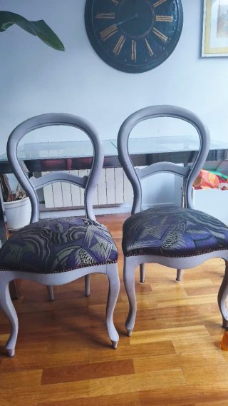 Juego de 4 Sillas Isabelinas Tapizado Moderno