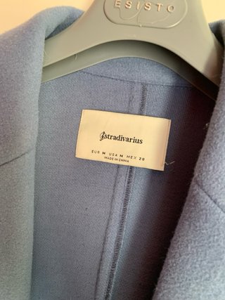 Cappotto Stradivarius Celeste Sotto Ginocchio