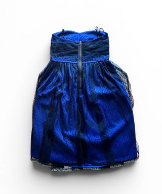 Vestido fiesta azul con lunares