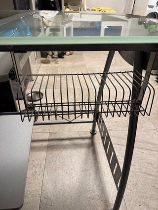 Mesa escritorio cristal con bandeja teclado