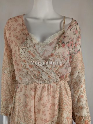 Vestido Mango floral boho romántico con encaje