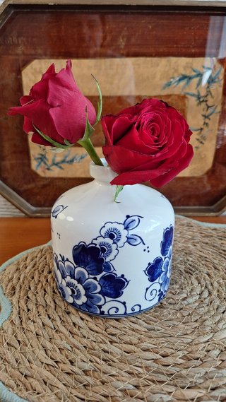 Jarrón Delft azul y blanco