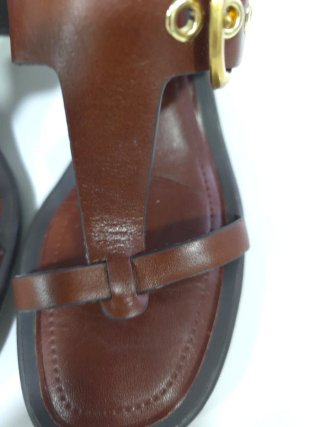 Sandalias Zara Marrón Hebilla Dorada