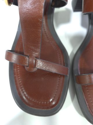 Sandalias Zara Marrón Hebilla Dorada