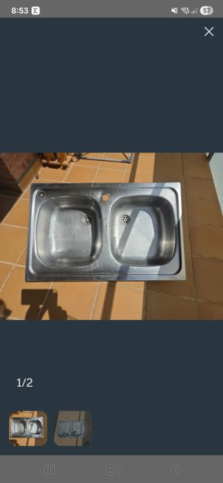 Fregadero doble con 2 grifos (osmosis)