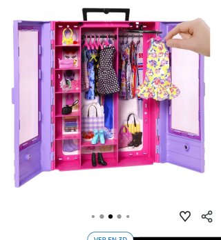 Guardaroba Barbie con vestiti e accessori con due Barbie