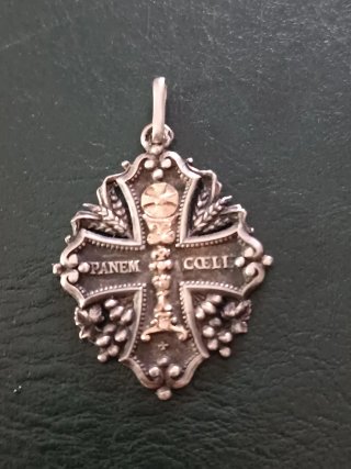Medalla Religiosa Antigua Plata y Oro 1901