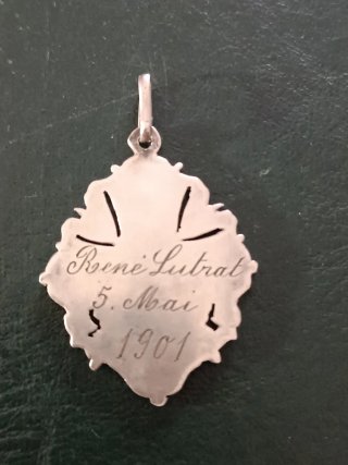 Medalla Religiosa Antigua Plata y Oro 1901