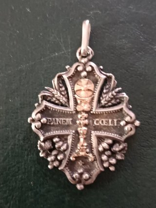 Medalla Religiosa Antigua Plata y Oro 1901