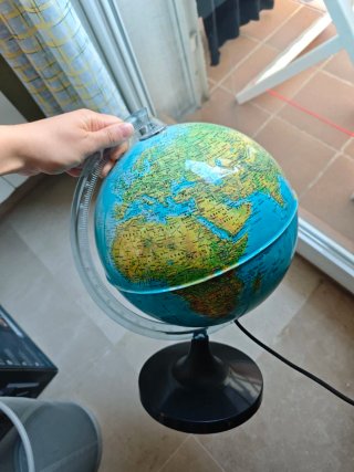 Globo Terráqueo Luminoso Vintage