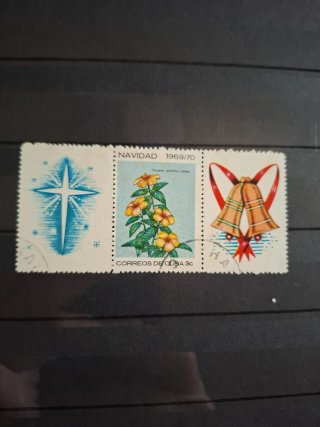 Raro sello Cuba Navidad 1969/70