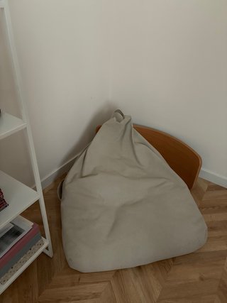 Puff Zara Home Beige Tela