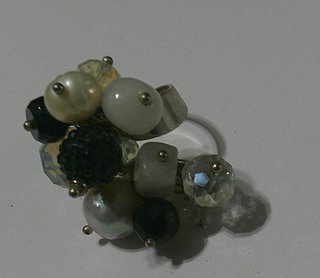 Parure  collana in quarzo , orecchini e anello
