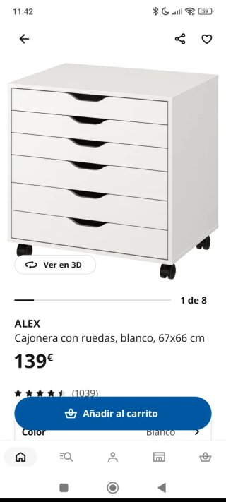 Cajonera Alex Ikea Blanca, algo negociable me urge