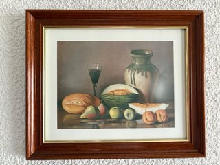 Cuadro Bodegón Frutas y Botella