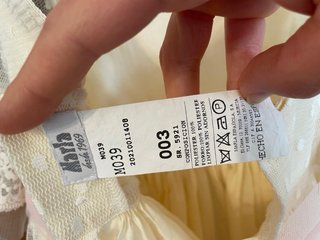 Vestido ceremonia Kids Marla beige y rosa