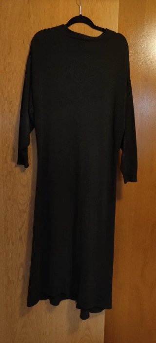 Cárdigan largo PomPom negro y beige