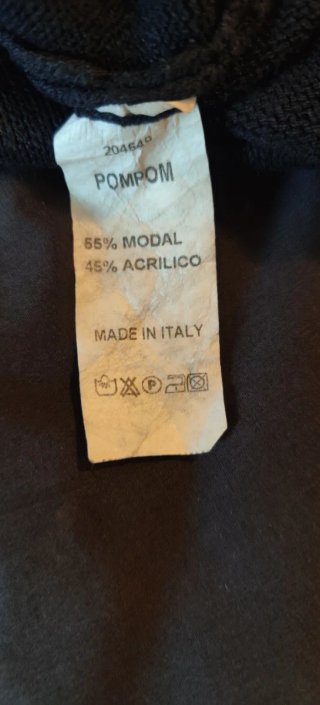 Cárdigan largo PomPom negro y beige