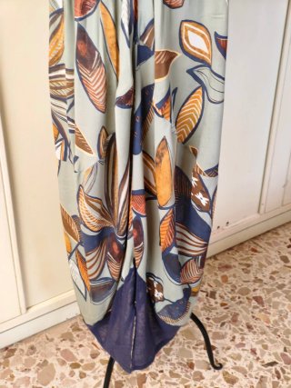 Vestito lungo cotone fantasia foglie molto fresco