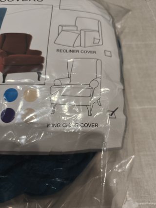 2 Fundas sillón orejero elástica color azul verdos