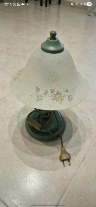 Lampada da comodino abat jour vetro