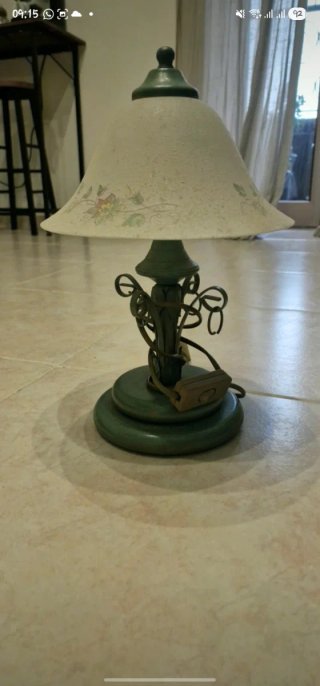 Lampada da comodino abat jour vetro
