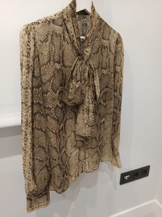 Camisa H&M Gasa Estampado Serpiente