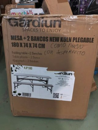 Mesa Picnic Plegable + 2 Bancos New Koln 180cm