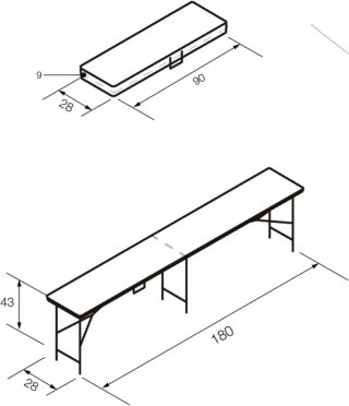 Mesa Picnic Plegable + 2 Bancos New Koln 180cm
