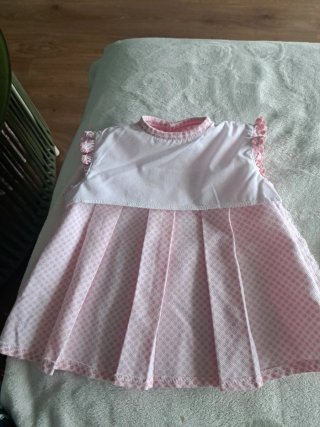 Vestido y gorrito niña rosa  RESTOS DE TIENDA