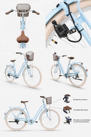 Bicicleta Urbana Clásica Azul