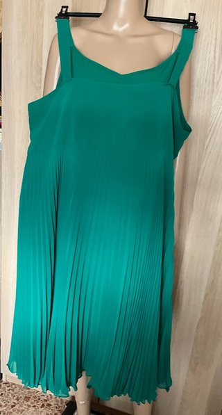 Abito plissettato Marina Rinaldi verde IT 58 DE 52